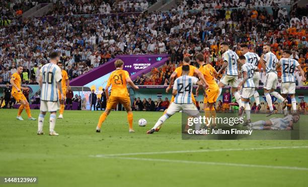 Teun Koopmeiners of Netherlands takes a clever free kick to setup the second goal for Wout Weghorst of Netherlands during the FIFA World Cup Qatar...