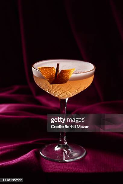 orange alcoholic cocktail - stock photo - raspberry cocktail stock pictures, royalty-free photos & images