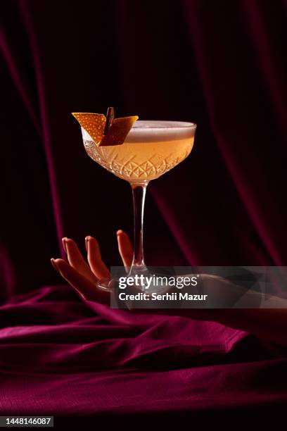 orange alcoholic cocktail - stock photo - raspberry cocktail stock pictures, royalty-free photos & images