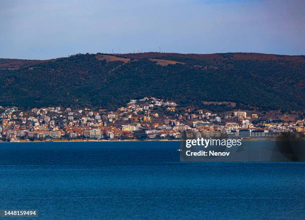 panoramic view of sveti vlas bulgaria - bulgaria landmark stock pictures, royalty-free photos & images