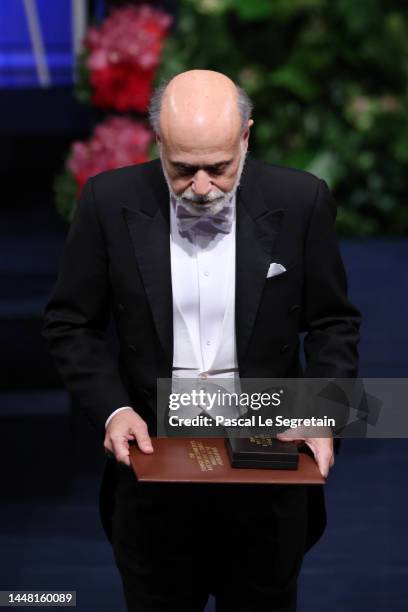 Dr Ben S. Bernanke poses with the 2022 Sveriges Riksbank Prize in Economic Sciences in Memory of Alfred Nobel during the Nobel Prize Awards Ceremony...