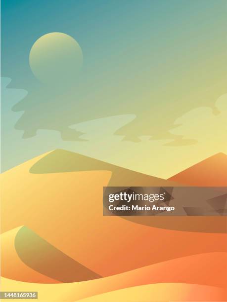 illustrazioni stock, clip art, cartoni animati e icone di tendenza di illustrazione del deserto - clima arido