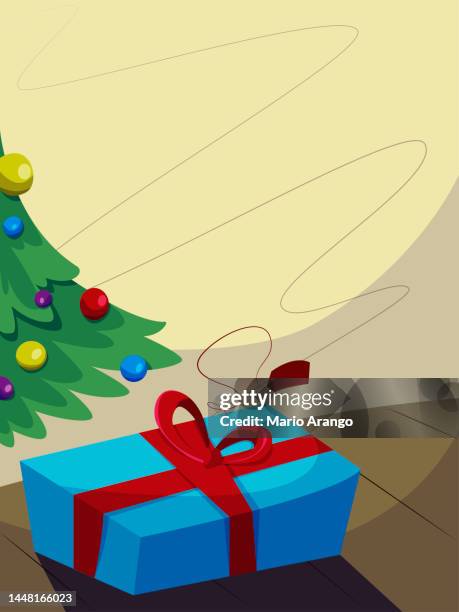 christmas gift illustration - vertical boxes stacked stock illustrations