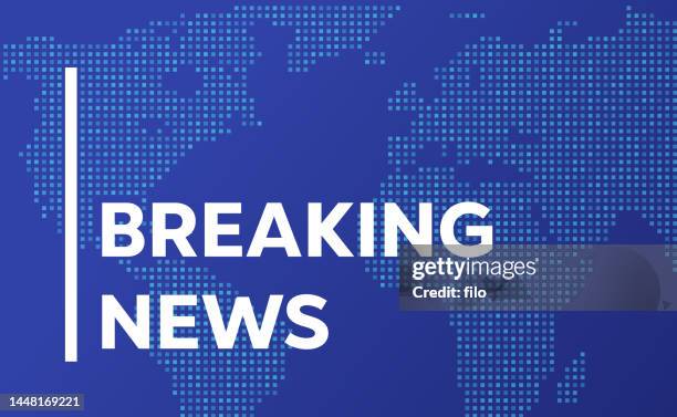 breaking news world dot map hintergrund - global press conference stock-grafiken, -clipart, -cartoons und -symbole