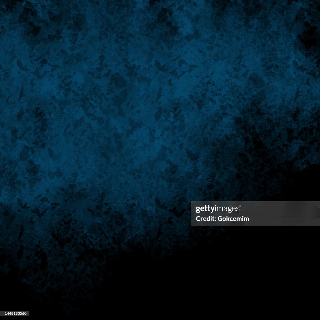 Blue and Black Abstract Wall Texture. Grunge Vector Background. Full Frame Cement Surface Grunge Texture Background.