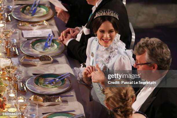 Princess Sofia of Sweden attends the Nobel Prize Banquet 2022 at Stockholm City Hall on December 10, 2022 in Stockholm, Sweden.