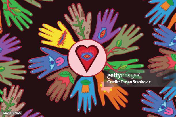 human rights day - diversity month stock illustrations