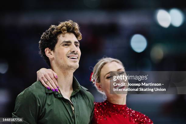 Piper Gilles and Paul Poirier of Canada react in the Ice Dance Free Dance during the ISU Grand Prix of Figure Skating Final at Palavela Arena on...