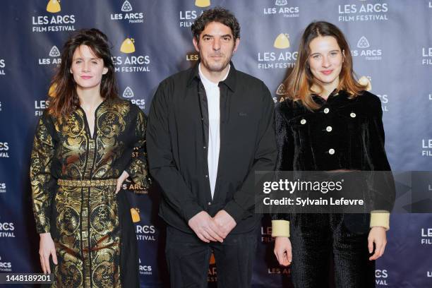 Judith Chemla, Damien Bonnard and Rebecca Marder attends the photocall for the Opening Ceremony during the 14th Les Arcs Film Festival on December...