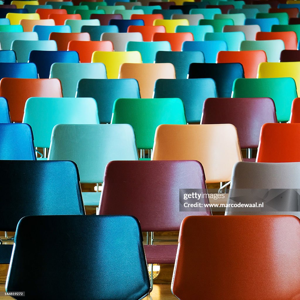 Empty colorful chairs