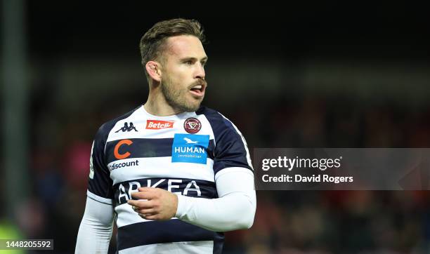 Zack Holmes of Bordeaux- Begles looks on during the Heineken Cup match between Gloucester Rugby and Bordeaux-Begles at Kingsholm Stadium on December...