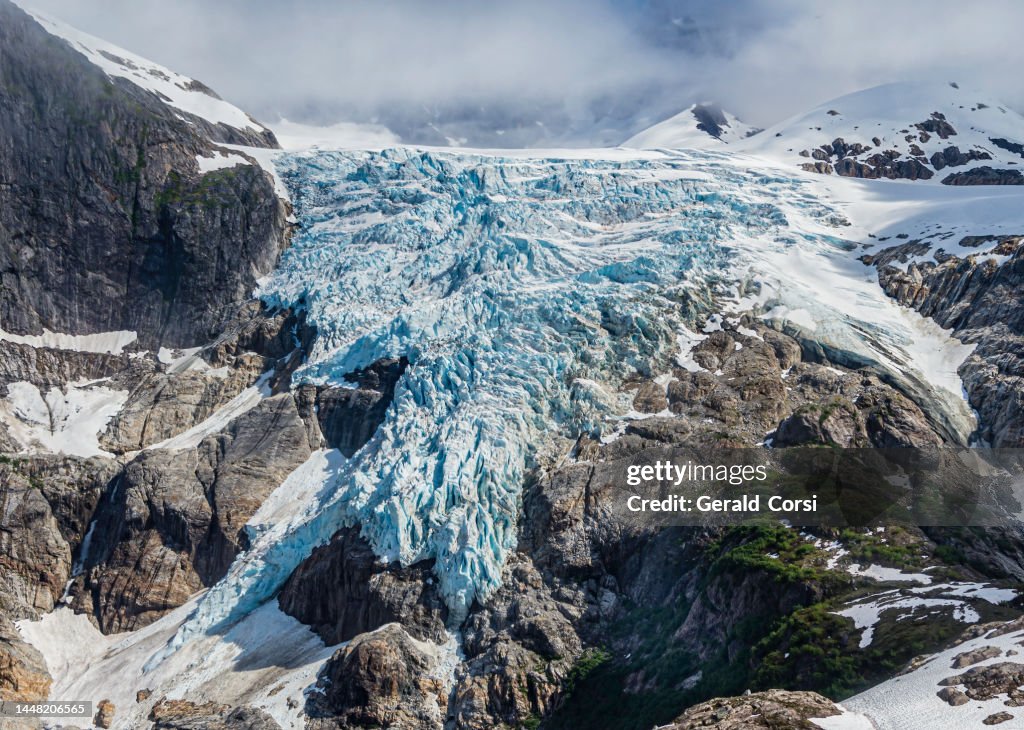 A hanging glacier in the Stikine Icecap or Stikine Icefield is a large icefield straddled on the AlaskaBritish Columbia boundary in the Alaska Panhandle region. Stikine-LeConte Wilderness within the national forest. Alaska.