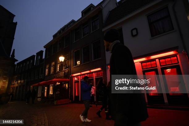 General view of Red Light District on December 10, 2022 in Amsterdam, Netherlands.De Wallen, Amsterdam's red-light district, is internationally known...