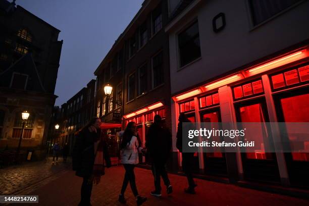 General view of Red Light District on December 10, 2022 in Amsterdam, Netherlands.De Wallen, Amsterdam's red-light district, is internationally known...