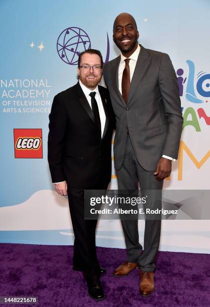 President and CEO of the National Academy of Television Arts & Sciences Adam Sharp and John Salley attend the 2022 Children's & Family Creative Arts...