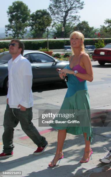 Chad Muska and Paris Hilton are seen on September 16, 2004 in Los Angeles, California.