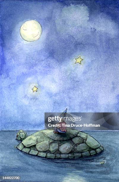 child ride on giant turtle - saint charles missouri stock illustrations