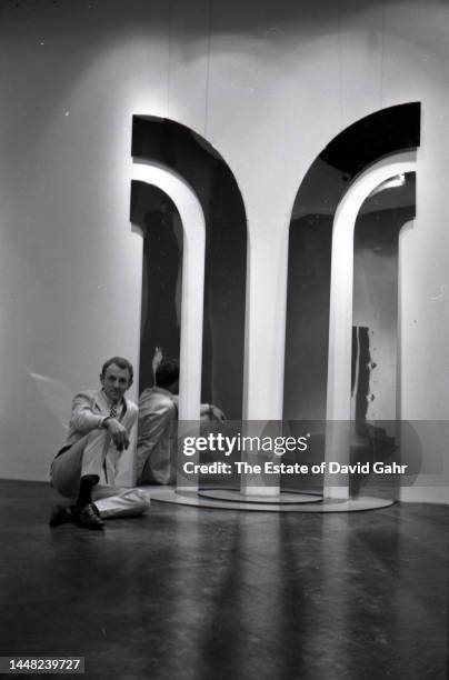 Gerald Ogilvie-Laing the British pop artist and sculptor, exhibits his work in at the Richard Feigen Gallery on E. 69th St. In New York, NY on...