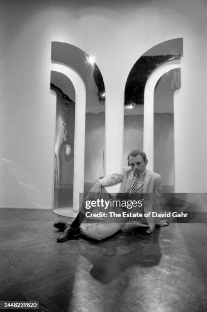 Gerald Ogilvie-Laing the British pop artist and sculptor, exhibits his work in at the Richard Feigen Gallery on E. 69th St. In New York, NY on...