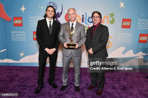 Nolan McNaughton, Jamie Mahaffey, and J. Martin Taylor, winners of the Outstanding Sound Editing and Sound Mixing for a Preschool Animated Program...