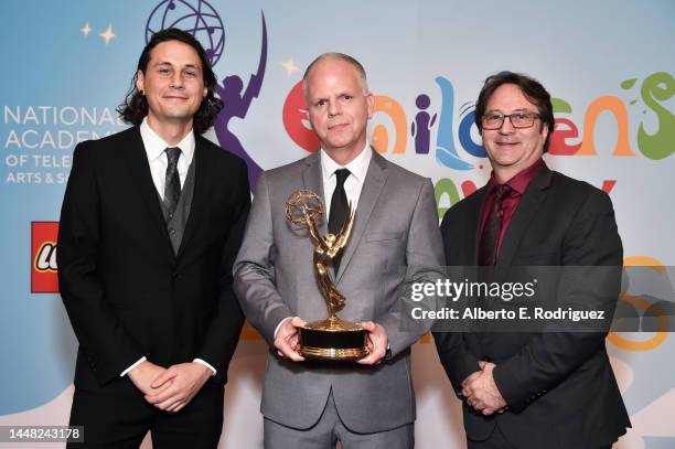 Nolan McNaughton, Jamie Mahaffey, and J. Martin Taylor, winners of the Outstanding Sound Editing and Sound Mixing for a Preschool Animated Program...