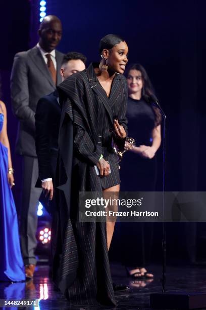 Ebony Williams accepts the Outstanding Choreography award for "Sneakerella" onstage during the 2022 Children's & Family Creative Arts Emmys at...