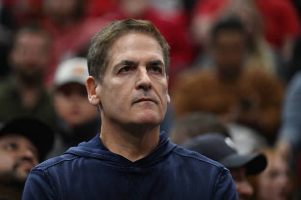 Mark Cuban of the Dallas Mavericks looks on during the game against the Chicago Bulls at United Center on December 10, 2022 in Chicago, Illinois....