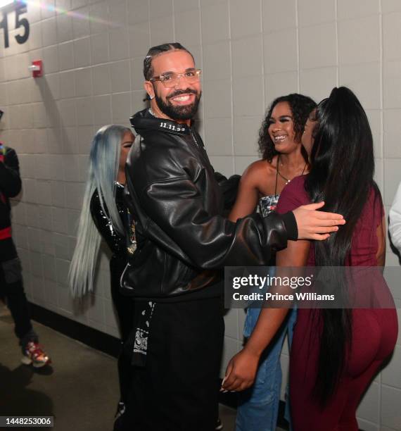 Drake attends "Lil Baby & Friends Birthday Celebration Concert" at State Farm Arena on December 9, 2022 in Atlanta, Georgia.