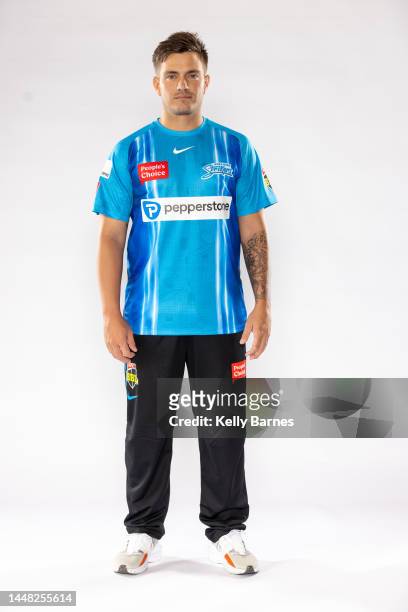 Cameron Boyce poses during the Adelaide Strikers Big Bash League headshots session at Karen Rolton Oval on December 09, 2022 in Adelaide, Australia.