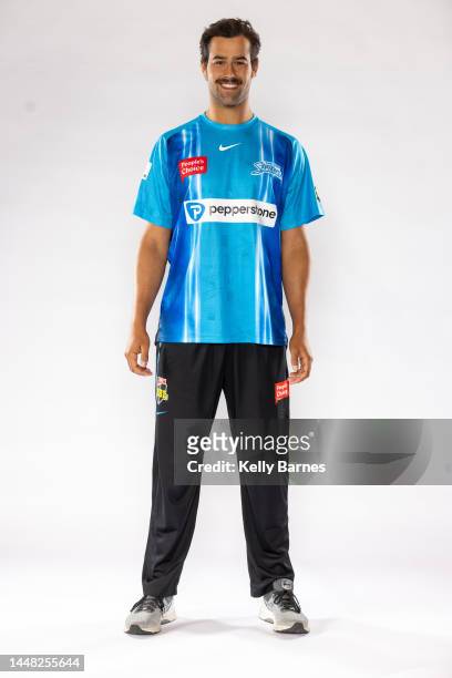 Wes Agar poses during the Adelaide Strikers Big Bash League headshots session at Karen Rolton Oval on December 09, 2022 in Adelaide, Australia.