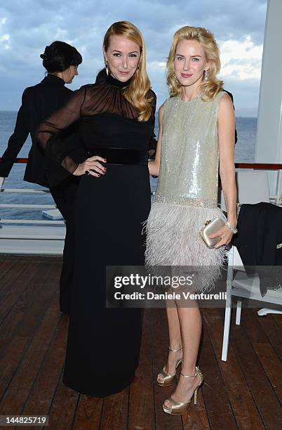 Creative Director Frida Giannini and actress Naomi Watts attend the Vanity Fair and Gucci Party at Hotel Du Cap during 65th Annual Cannes Film...
