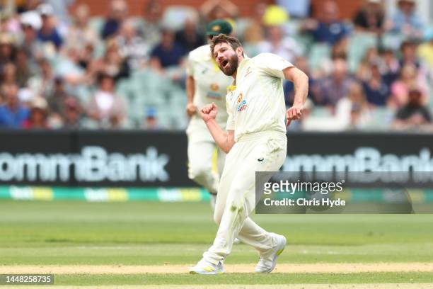 Michael Neser of Australia celebrates after dismissing Joshua Da Silva of the West Indies during day four of the Second Test Match in the series...