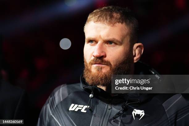 Jan Blachowicz of Poland walks out prior to facing Magomed Ankalaev of Russia in their UFC light heavyweight championship fight during the UFC 282...