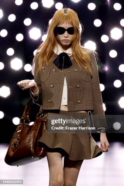 Model walks the runway at Celine at The Wiltern on December 08, 2022 in Los Angeles, California.