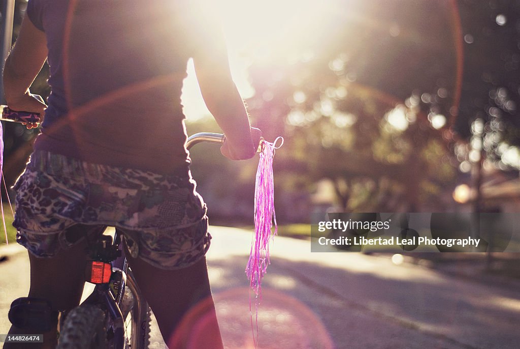 Girl on bicycle