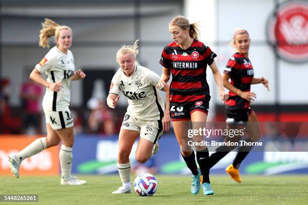 Holly Casper of the Wanderers controls the ball during the round four A-League Women's match between Western Sydney Wanderers and Adelaide United at...