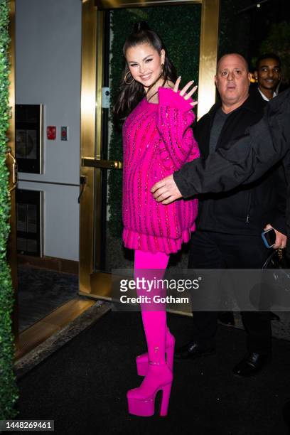 Selena Gomez is seen in Midtown on December 11, 2022 in New York City.