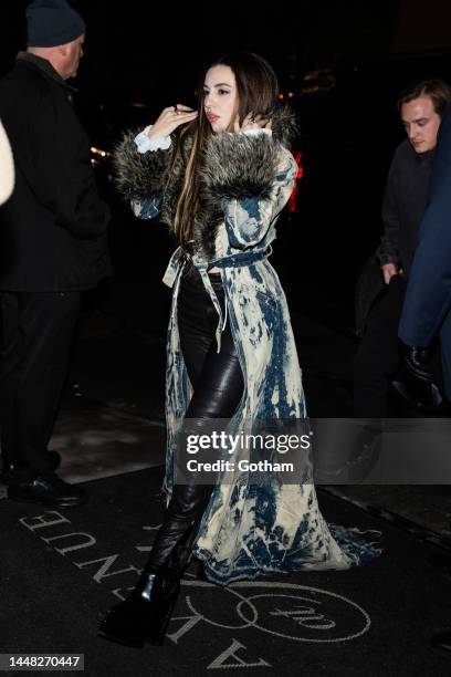 Ava Max is seen in Midtown on December 11, 2022 in New York City.