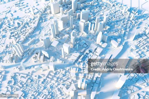 blanc city - 3d model stock pictures, royalty-free photos & images