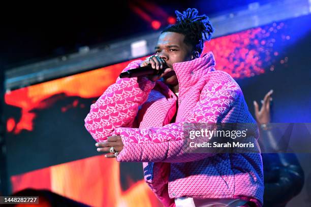 Lil Baby performs at the 2022 LA3C Festival at Los Angeles State Historic Park on December 10, 2022 in Los Angeles, California.