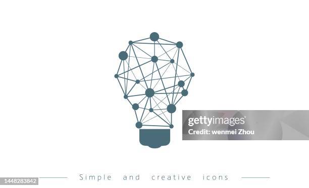 technological sense light bulb - logo ideas stock illustrations