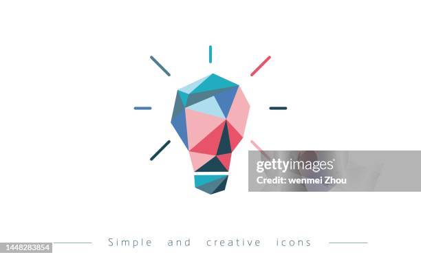 illustrazioni stock, clip art, cartoni animati e icone di tendenza di lampadina a blocchi di colore - saggezza