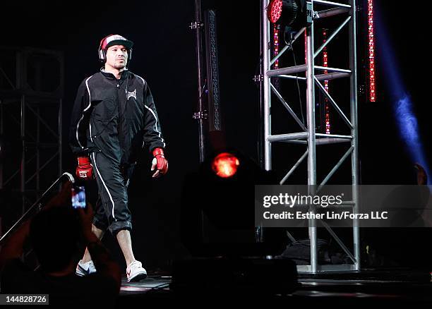 Gilbert Melendez walks to the cage during the Strikeforce event at HP Pavilion on May 19, 2012 in San Jose, California.