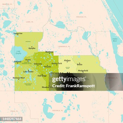 FL Orange County Vector Map Green FL Orange County Vector Map Green
