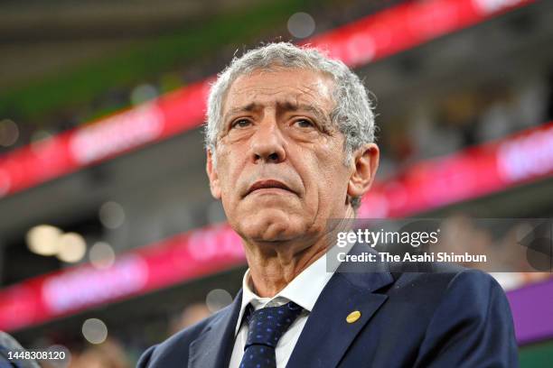 Fernando Santos, Head Coach of Portugal, is seen prior to the FIFA World Cup Qatar 2022 quarter final match between Morocco and Portugal at Al...