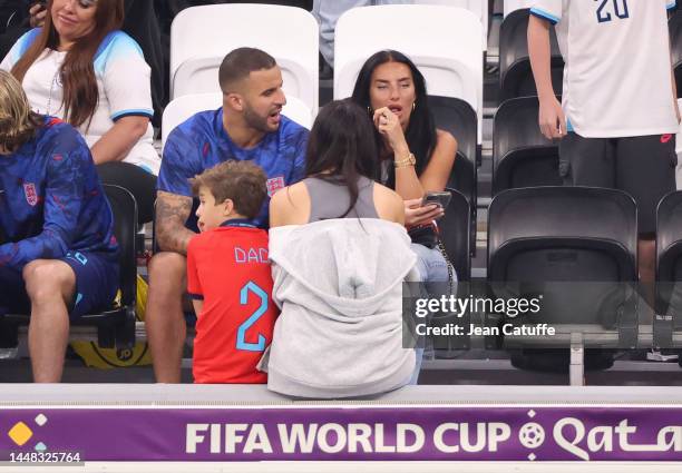 Kyle Walker of England and his wife Annie Kilner following the FIFA World Cup Qatar 2022 quarter final match between England and France at Al Bayt...