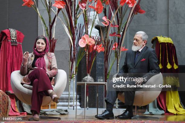 Hassina Syed and Peter Jouvenal attend the Nobel Peace Prize Forum 2022 at Oslo University on December 11, 2022 in Oslo, Norway.