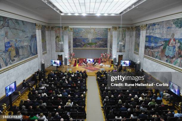 Asne Seierstad attends the Nobel Peace Prize Forum 2022 at Oslo University on December 11, 2022 in Oslo, Norway.