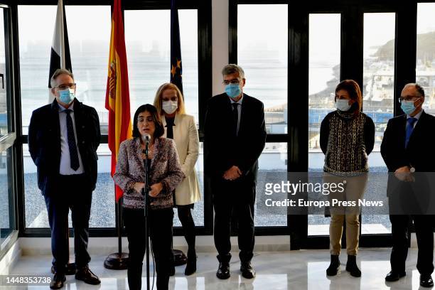 The Minister of Health, Carolina Darias , accompanied by the Government Delegate in Ceuta, Rafael Garcia , the Second Vice-President of the Ceuta...