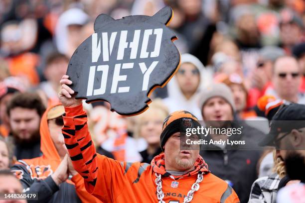 Cincinnati Bengals fans cheer in the first half of a game against the Cleveland Browns at Paycor Stadium on December 11, 2022 in Cincinnati, Ohio.